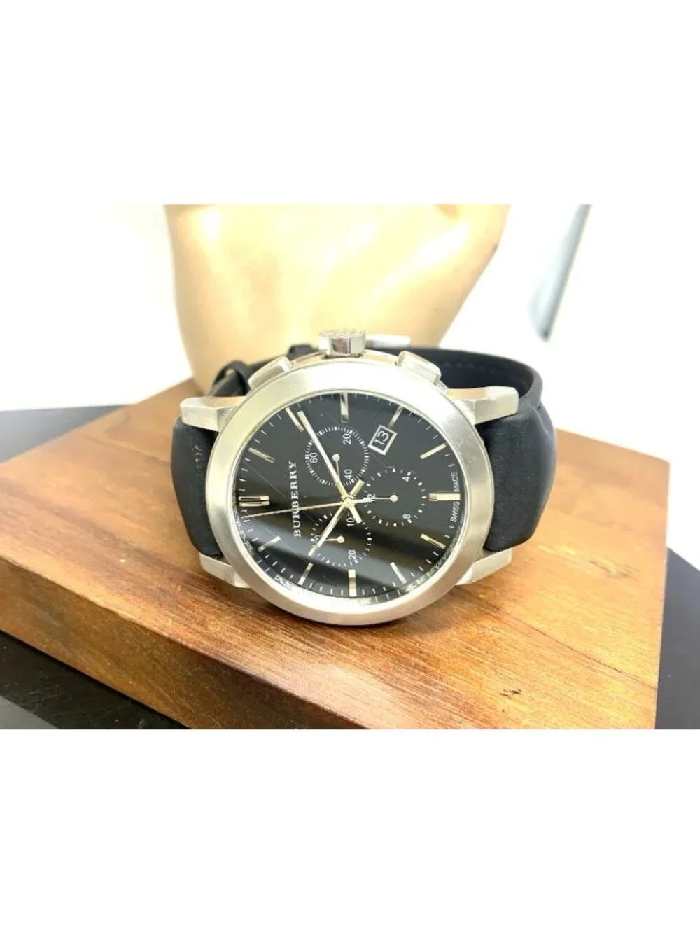 Burberry Men's Watch BU9356 Swiss Quartz Chronograph Black Dial Black Strap 42mm